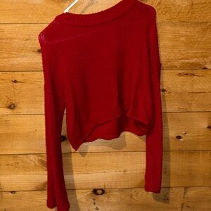 Red cropped sweater